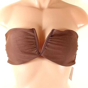 NEW Andie Bikini Extra Small Swim Vacation The Scala Top Espresso Brown XS